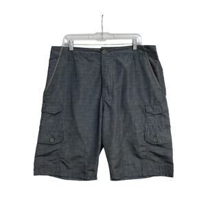 Plugg Swim Trunks Shorts Men's Size 36 Gray Military Style Cargo Fatigue Hiking